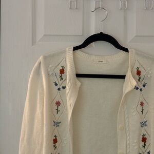 Floral Embroidered Cardigan